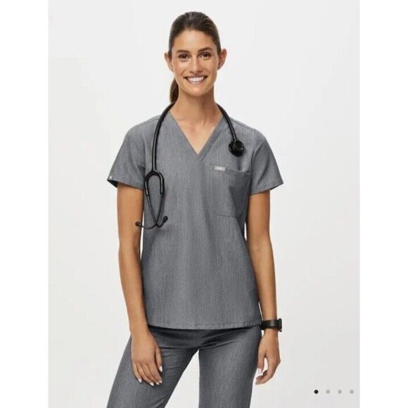 Figs Womens Sz XXL Catarina Technical Collection Scrub Top Graphite Gray - Picture 1 of 8